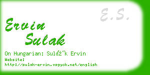 ervin sulak business card